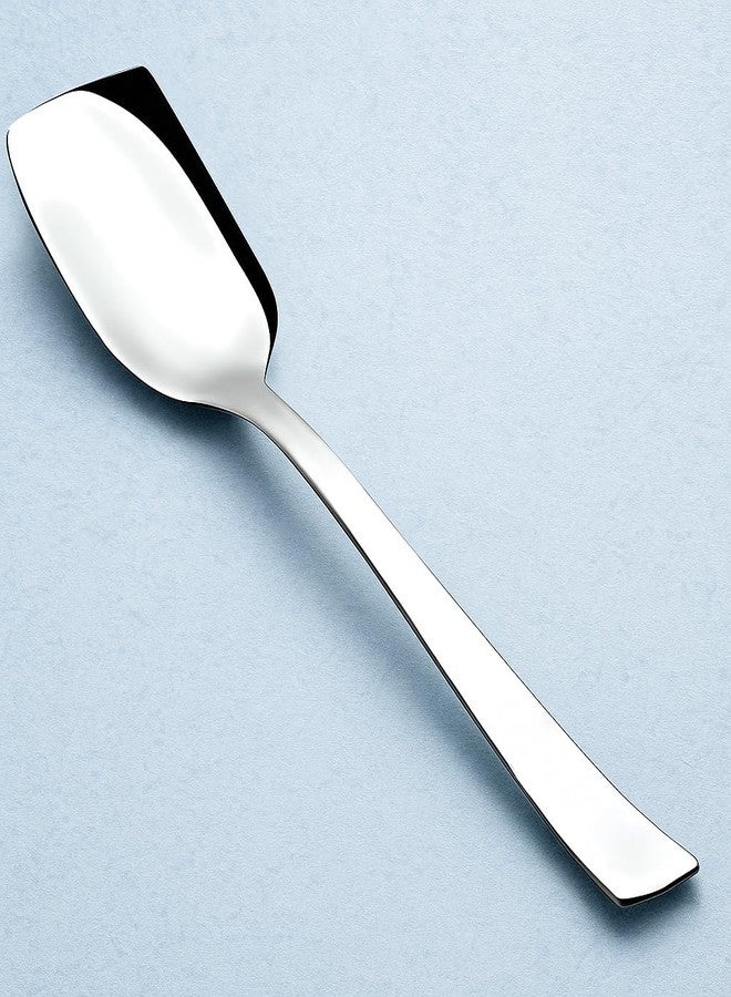 Vemlons Ice Cream Spoon Stainless Steel Set of 12 Icecream Spoons, Silverware Spoon Set, Dinner Spoon 14cm, Food Grade Silverware for Home & Kitchen, Durable Stylish, 12 Silver Spoons - Image 2